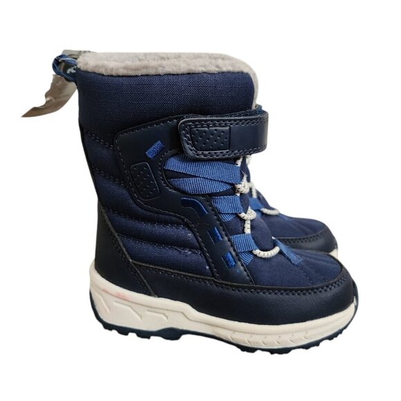 Carter's Other - NEW Carters Blue Hook & Loop Fleece Lined Calf Height Snow Boots Winter 8